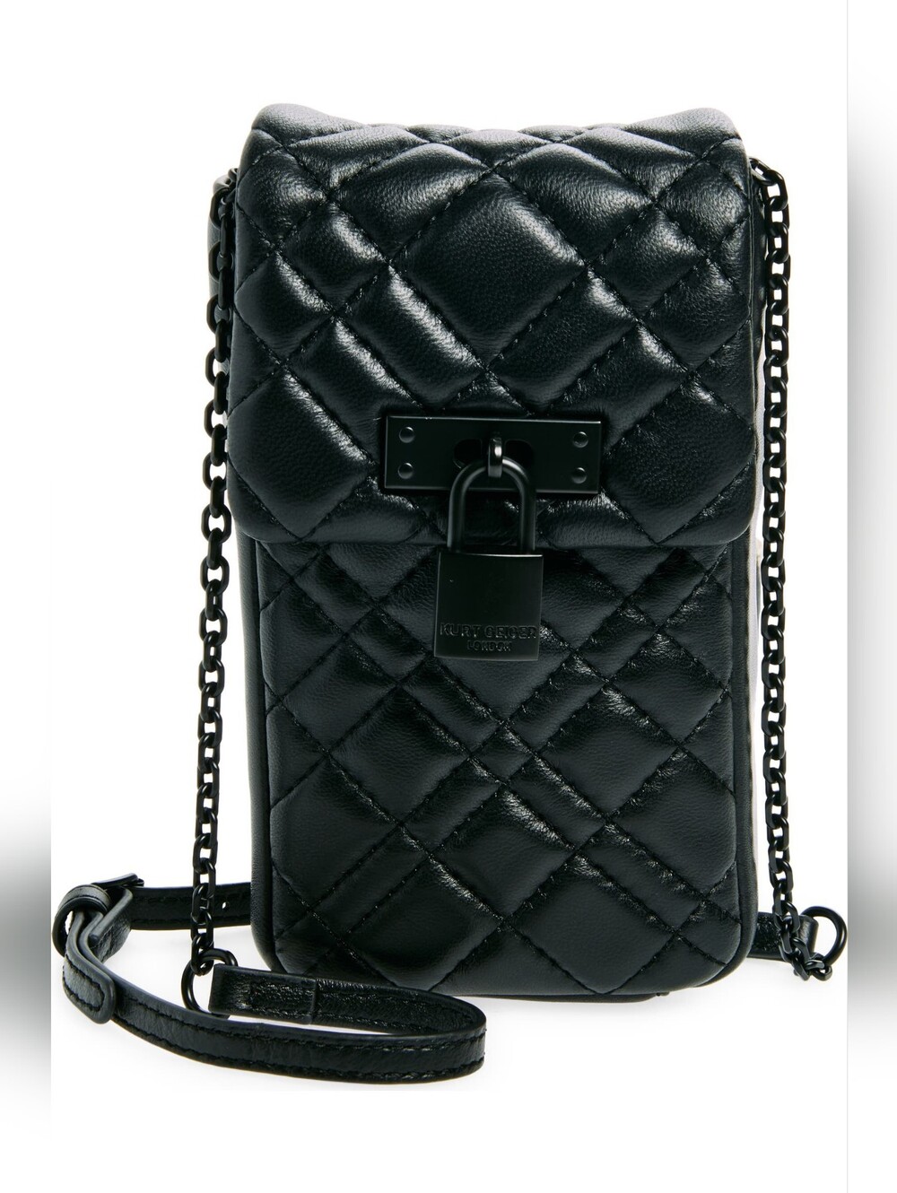 Kurt Geiger London Brixton Phone Crossbody Bag Black New
